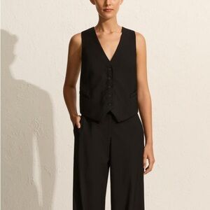 Matteau Too Wool Blend‎ Tailored Waistcoat Vest Sz S US 4